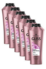 Gliss Deep Repair Onarıcı Düz Saçlar İçin Sülfatsız Kremsiz Şampuan Unisex Şampuanı 6x360 ml