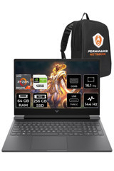 HP Victus 16 9Z794EA Harici GeForce RTX 4050 AMD Ryzen 7 8845HS 64 GB DDR5 256 GB SSD 16.1 inç FHD Freedos Gaming Laptop PER4 ÇANTA