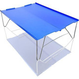 Bestone 35x25 cm Mini Çantalı Dikdörtgen Alüminyum Katlanır Kamp Masası Mavi