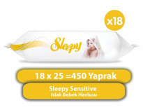 Sleepy Sensitive Yenidoğan 450 Yaprak 18'li Islak Mendil