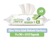 Baby Turco Aloe Vera 810 Yaprak 9'lu Islak Mendil