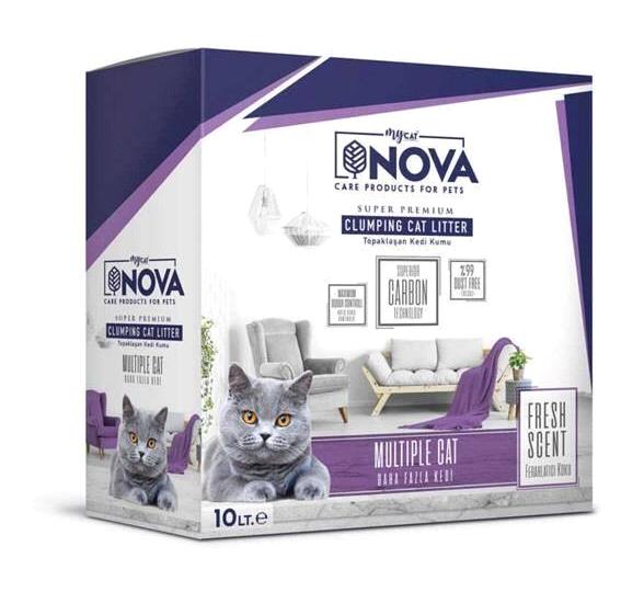 Mycat Nova Topaklanan İnce Taneli Bentonit Kedi Kumu 10 lt