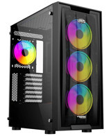 Twisted Minds TM-210XL-P1 RGB Mesh Sıvı Soğutmalı 4 Fanlı Siyah Dikey E-ATX Oyuncu Bilgisayar Kasası