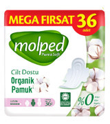 Molped Pure&Soft Organik Antialerjik İnce 36'lı Hijyenik Ped