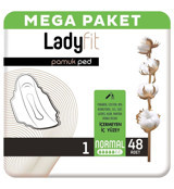 Lady Fit Pamuk Mega Organik Antialerjik İnce 48'li Hijyenik Ped