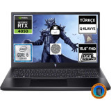 Acer Nitro 5 15 ANV15-51 NH.QNBEY.001A6 Harici GeForce RTX 4050 Intel Core i5 13420H 16 GB Ram 512 GB1 TB SSD 15.6 inç Full HD FreeDos Oyuncu Laptop