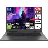 Asus ROG Strix G18 G814JIR-N6002 BT19 Harici GeForce RTX 4070 Intel Core i9 14900HX 64 GB Ram 2 TB SSD 18 inç Full HD FreeDos Oyuncu Laptop