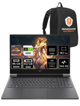 HP Victus 16 9Z794EA Harici GeForce RTX 4050 AMD Ryzen 7 8845HS 96 GB Ram 512 GB SSD 16.1 inç Full HD FreeDos Oyuncu Laptop + PER4 Çanta