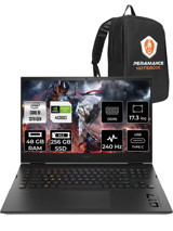 HP Omen 17 CK2015NT 892R1EA Harici GeForce RTX 4080 Intel Core i9 13900HX 48 GB Ram 256 GB SSD 17.3 inç QHD FreeDos Oyuncu Laptop + PER4 Çanta