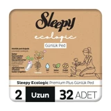 Sleepy Ecologic Premium Plus Organik 32'li Uzun Günlük Ped
