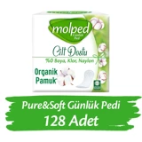 Molped Pure Soft Organik 128'li Normal Günlük Ped