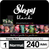Sleepy Black Premium Plus Organik 5 Adet 240'lı Normal Günlük Ped