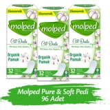 Molped Pure Soft Organik 3 Adet 96'lı Normal Günlük Ped