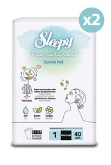 Sleepy Bio Natural Organik 2 Adet 40'lı Normal Günlük Ped