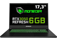 Monster Abra A7 V15.1.7 Harici GeForce RTX 3050 Intel Core i7 12700H 8 GB Ram 500 GB SSD 17.3 inç Full HD Windows 11 Oyuncu Laptop