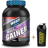 West Nutrition Çilek Aromalı 30 Servis Kilo Aldırıcı Gainer 3000 gr Toz + Shaker