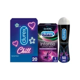 Durex Chill Karma Paket Prezervatif 20'li+Durex Little Devil Halka+Durex Extreme Jel 50 ml