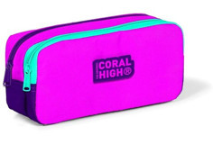 Coral High 12062 Pembe Bölmeli Çift Gözlü Cüzdan Kalemlik