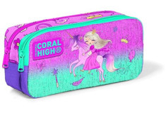 Coral High 12054 Unicorn Pembe Bölmeli Çift Gözlü Cüzdan Kalemlik