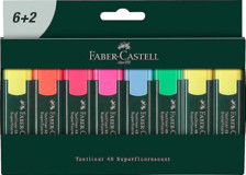 Faber-Castell 254863 8'li Neon Çok Renkli Kesik Uçlu Fosforlu Kalem Seti