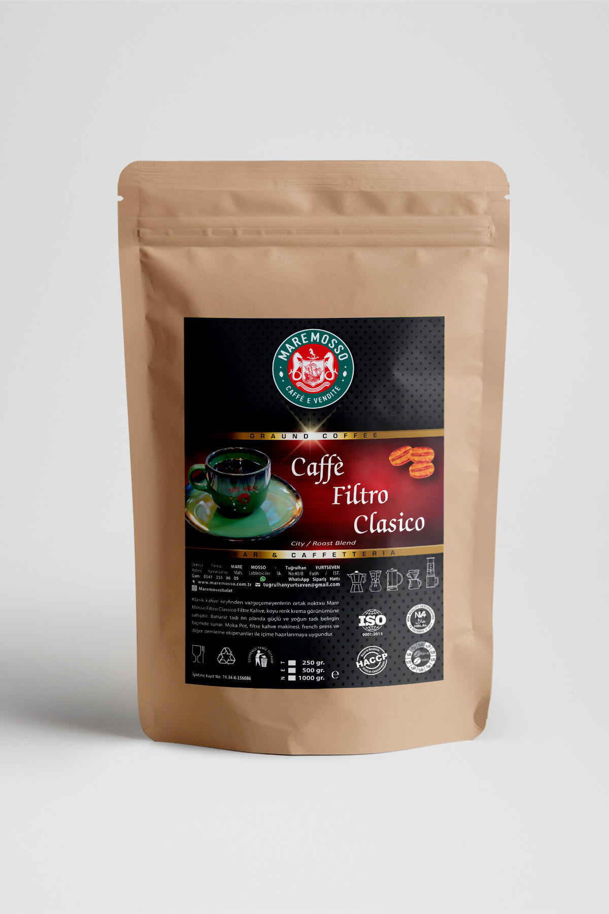 Caffe Baharat Aromalı Arabica Çekirdek Filtre Kahve 250 gr