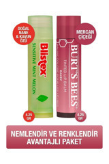 Blistex-Burt's Bees Sensitive Doğal Kavunlu-Naneli Yetişkin Dudak Nemlendirici Balm 2x4.25 gr