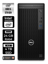 Dell OptiPlex 3000MT N010O3000MTAC Dahili Intel UHD Graphics Intel Core i5 12500 24 GB Ram 4 TB SSD Tower Windows 11 Home Masaüstü Bilgisayar + PER4 BELLEK