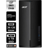 Acer Aspire TC1760 DTBHUEM004P385 Harici Radeon RX 550 Intel Core i3 12100 36 GB Ram 4 TB SSD Tower Windows 11 Home Masaüstü Bilgisayar + PER4 BELLEK