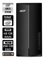 Acer Aspire TC1760 DT.BHUEM.004 Dahili Intel UHD Graphics Intel Core i3 12100 48 GB Ram 256 GB SSD Tower FreeDos Masaüstü Bilgisayar + PER4 BELLEK