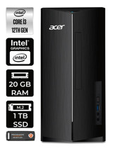 Acer Aspire TC1760 DT.BHUEM.004 Dahili Intel UHD Graphics Intel Core i3 12100 20 GB Ram 1 TB SSD Tower Windows 11 Home Masaüstü Bilgisayar + PER4 BELLEK