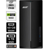 Acer Aspire TC1760 DTBHUEM005P440 Harici GeForce GTX 1650 Intel Core i5 12400 40 GB Ram 4 TB SSD Tower Windows 11 Pro Masaüstü Bilgisayar + PER4 BELLEK