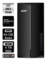 Acer Aspire DT.BHUEM.004 Harici Radeon RX 550 Intel Core i3 12100 64 GB Ram 4 TB SSD Tower FreeDos Masaüstü Bilgisayar + PER4 BELLEK