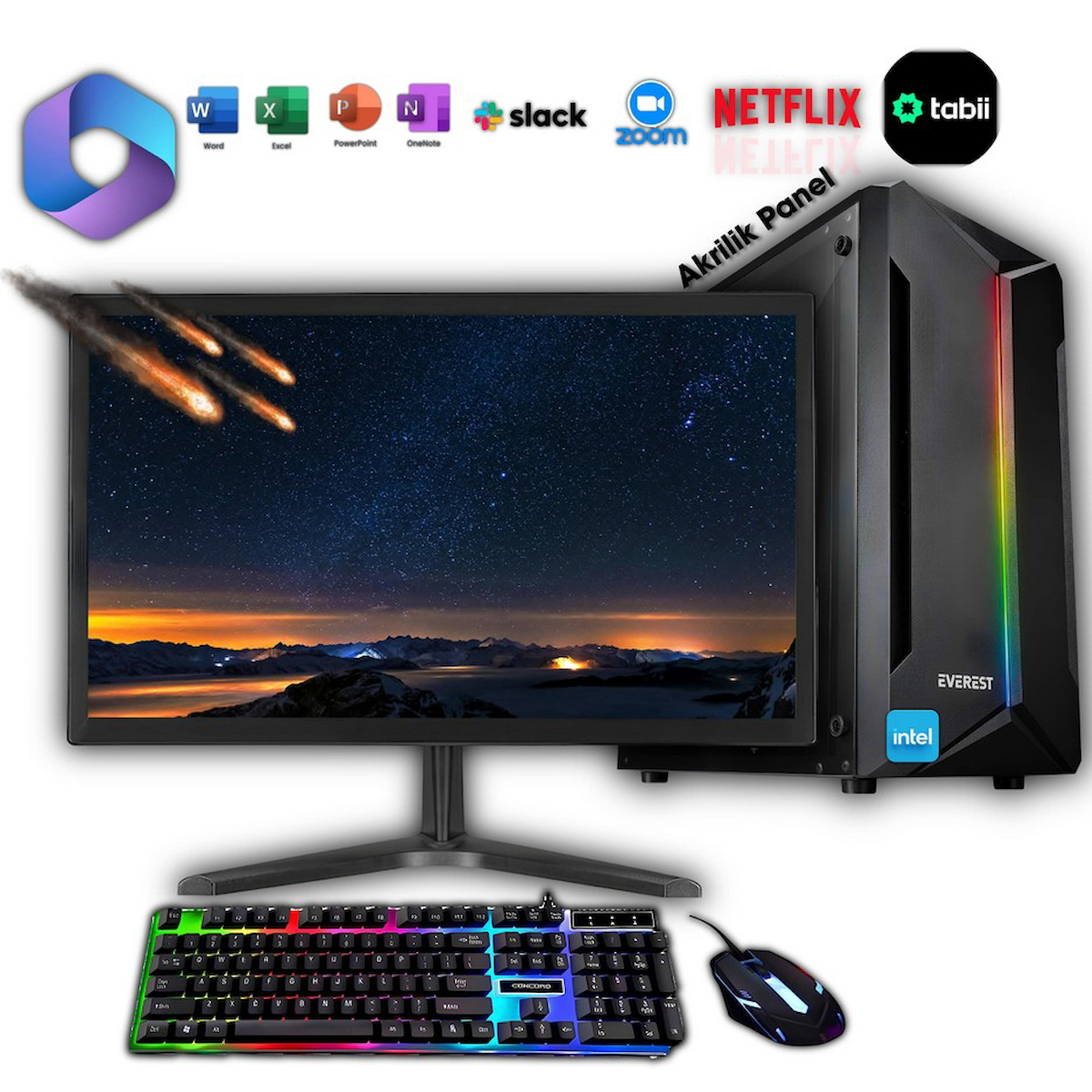 Avantron EVO1128 Harici Radeon R5 230 Intel Core i7 M2 8 GB Ram DDR4 256 GB SSD Tower FreeDos 19.5 inç Monitörlü Masaüstü Bilgisayar