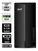 Acer Aspire DT.BHUEM.005 Harici GeForce GTX 1650 Intel Core i5 12400 8 GB Ram 1 TB SSD Tower FreeDos Masaüstü Bilgisayar + PER4 BELLEK