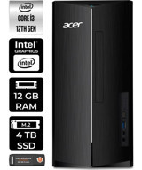 Acer Aspire TC1760 DTBHUEM004P410 Dahili Intel UHD Graphics Intel Core i3 12100 12 GB Ram 4 TB SSD Tower Windows 11 Pro Masaüstü Bilgisayar + PER4 BELLEK