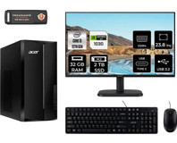 Acer Aspire TC1760 DTBHUEM004MNT3329 Harici GeForce GT 1030 Intel Core i3 12100 32 GB Ram 2 TB SSD Tower FreeDos 23.8 inç Monitörlü Masaüstü Bilgisayar + PER4 BELLEK