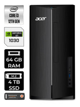 Acer Aspire DT.BHUEM.004 Harici GeForce GT 1030 Intel Core i3 12100 64 GB Ram 4 TB SSD Tower Windows 11 Pro Masaüstü Bilgisayar + PER4 BELLEK