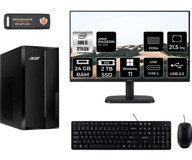 Acer Aspire TC1760 DTBHUEM004MNT1374 Harici Radeon RX 550 Intel Core i3 12100 24 GB Ram 2 TB SSD Tower Windows 11 Home 21.5 inç Monitörlü Masaüstü Bilgisayar + PER4 BELLEK