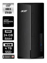 Acer Aspire DT.BHUEM.004 Harici Radeon RX 550 Intel Core i3 12100 24 GB Ram 4 TB SSD Tower FreeDos Masaüstü Bilgisayar + PER4 BELLEK