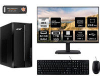 Acer Aspire TC1760 DTBHUEM005MNT1378 Harici Radeon RX 550 Intel Core i5 12400 32 GB Ram 1 TB SSD Tower Windows 11 Home 23.8 inç Monitörlü Masaüstü Bilgisayar + PER4 BELLEK