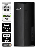 Acer Aspire DT.BHUEM.004 Harici GeForce GT 730 4 GB Intel Core i3 12100 48 GB Ram 1 TB SSD Tower FreeDos Masaüstü Bilgisayar + PER4 BELLEK