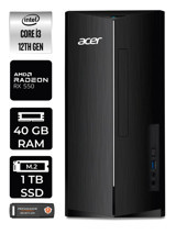 Acer Aspire DT.BHUEM.004 Harici Radeon RX 550 Intel Core i3 12100 40 GB Ram 1 TB SSD Tower Windows 11 Pro Masaüstü Bilgisayar + PER4 BELLEK