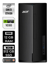 Acer Aspire DT.BHUEM.004 Harici GeForce GT 1030 Intel Core i3 12100 12 GB Ram 512 GB SSD Tower Windows 11 Home Masaüstü Bilgisayar + PER4 BELLEK