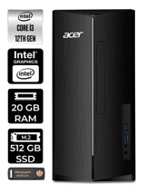 Acer Aspire TC1760 DT.BHUEM.004 Dahili Intel UHD Graphics Intel Core i3 12100 20 GB Ram 512 GB SSD Tower FreeDos Masaüstü Bilgisayar + PER4 BELLEK