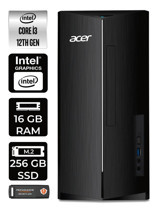 Acer Aspire TC1760 DT.BHUEM.004 Dahili Intel UHD Graphics Intel Core i3 12100 16 GB Ram 256 GB SSD Tower FreeDos Masaüstü Bilgisayar + PER4 BELLEK