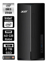 Acer Aspire TC1760 DT.BHUEM.004 Dahili Intel UHD Graphics Intel Core i3 12100 40 GB Ram 2 TB SSD Tower Windows 11 Pro Masaüstü Bilgisayar + PER4 BELLEK