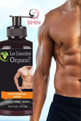 Le Sandre Organic Tüm Ciltler İçin Tüm Vücut Genital Bölge Erkek Tüy Dökücü Sprey 473 ml