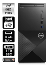 Dell Vostro 3910MT N7600VDT3910 Dahili Intel UHD Graphics Intel Core i7 12700 8 GB Ram 1 TB SSD Tower Windows 11 Home Masaüstü Bilgisayar + PER4 BELLEK