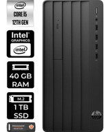 HP Pro Tower 290 G9 6D3A5EAP388 Dahili Intel UHD Graphics Intel Core i5 12500 40 GB Ram 1 TB SSD Tower Windows 11 Home Masaüstü Bilgisayar + PER4 BELLEK