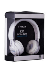 Syrox K11 3.5 mm Gürültü Önleyici Mikrofonlu Kulak Üstü Kulaklık Siyah